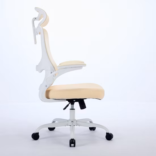 Chaise de bureau avec support lombaire ergonomique et accoudoirs rabattables Chaise de bureau en maille d'ordinateur