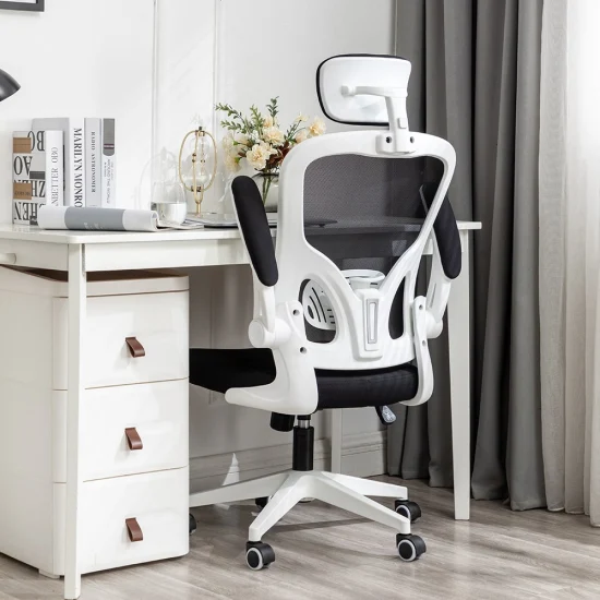 Ventes d'usine de luxe haut dossier blanc pivotant ergonomie exécutive pleine maille chaises de bureau chaise de jeu roulante pour le personnel