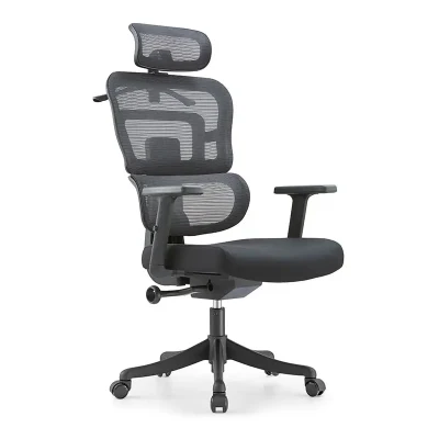 Chaise de bureau pivotante ergonomique inclinable en maille complète
